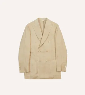 Sand Tussah Silk Double-Breasted Tailored Jacket