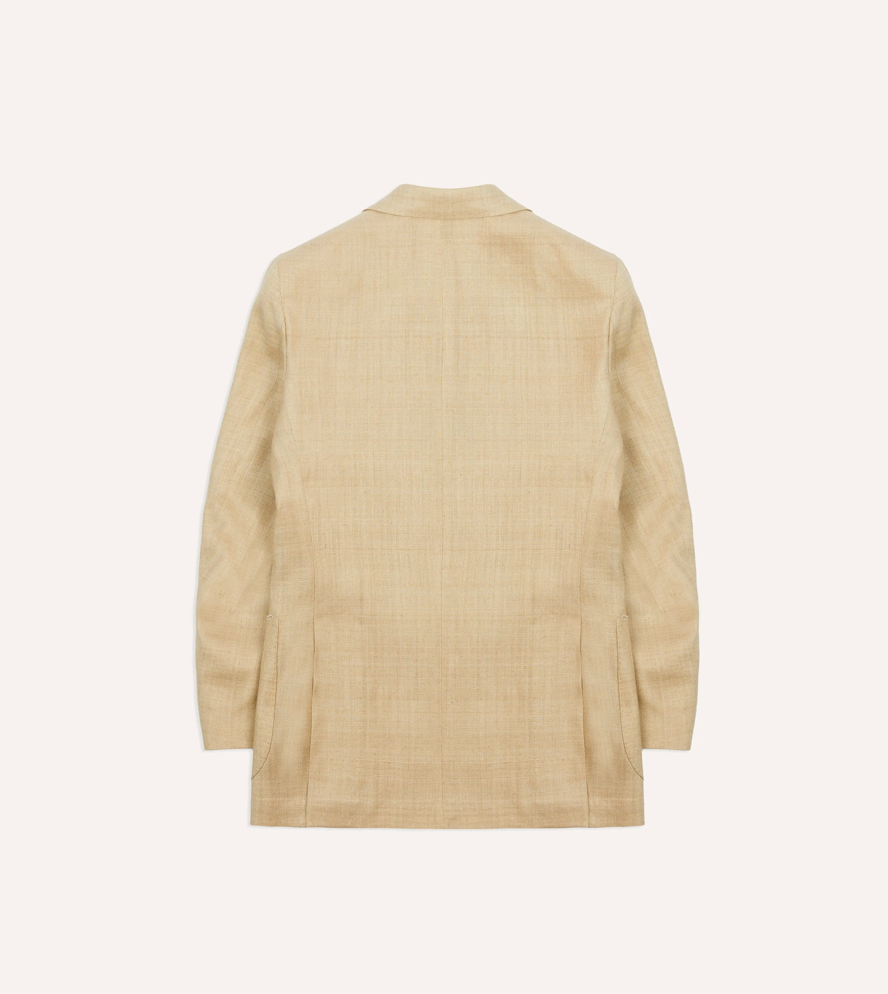 Sand Tussah Silk Double-Breasted Tailored Jacket