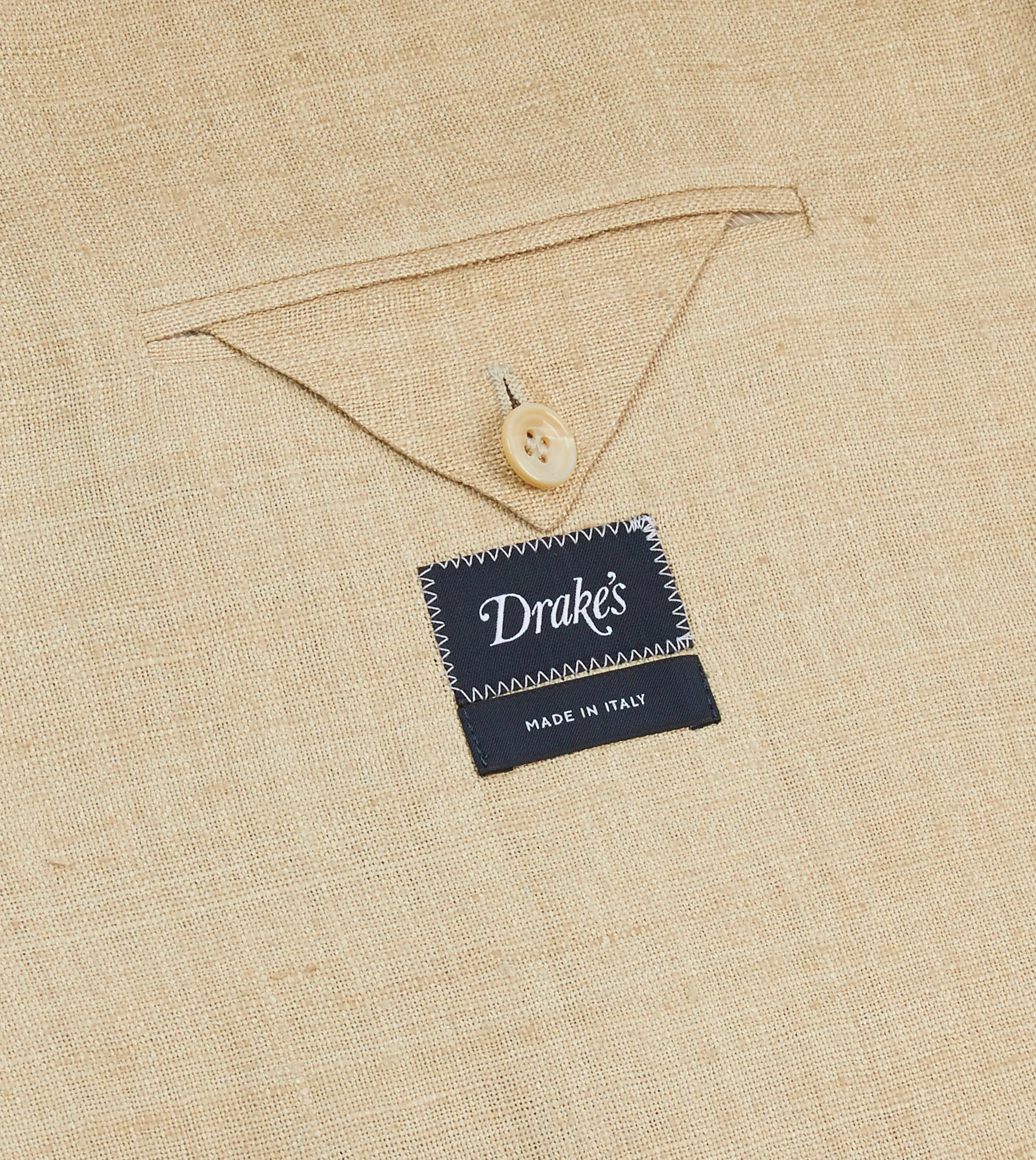 Sand Tussah Silk Double-Breasted Tailored Jacket