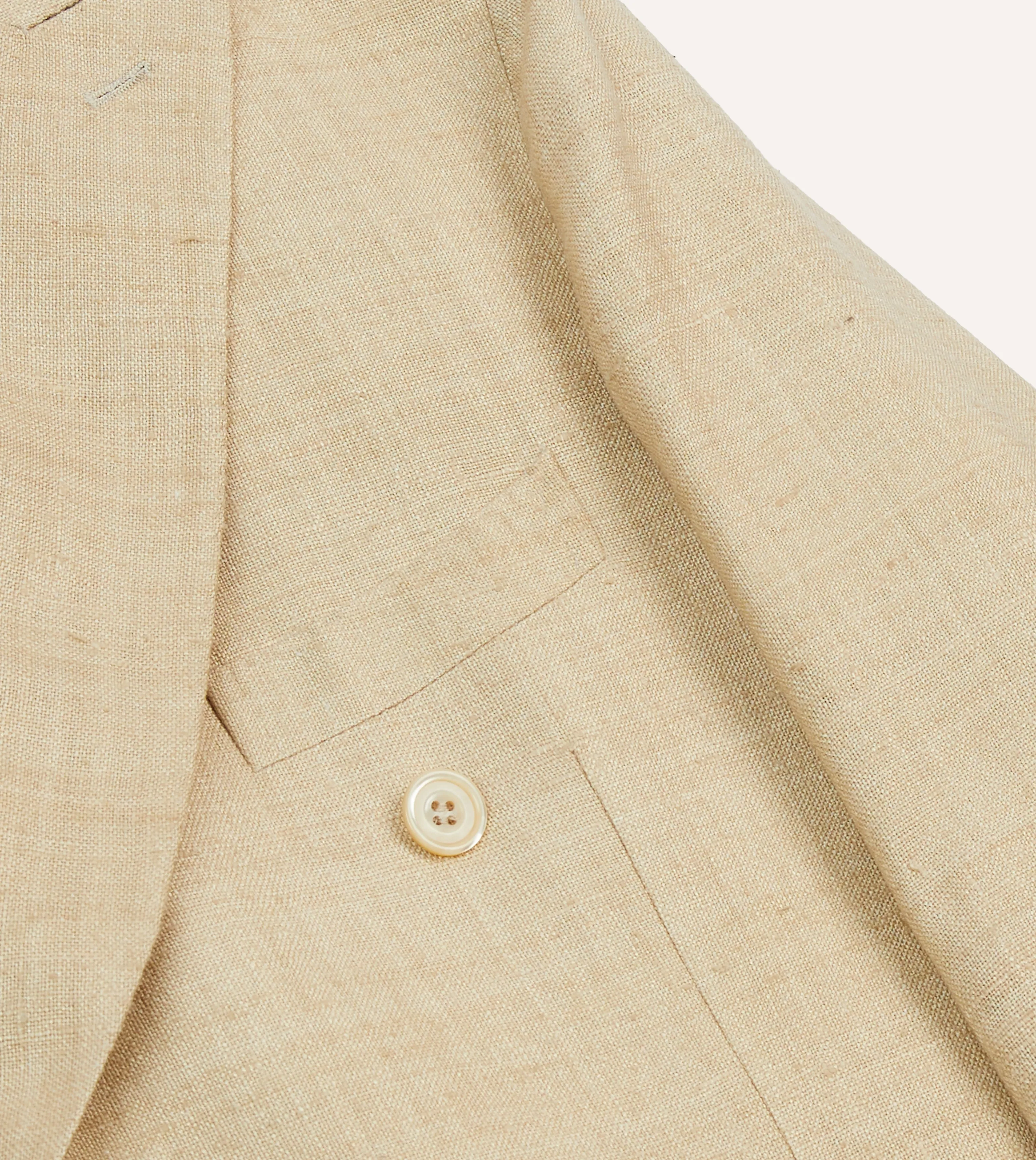 Sand Tussah Silk Double-Breasted Tailored Jacket