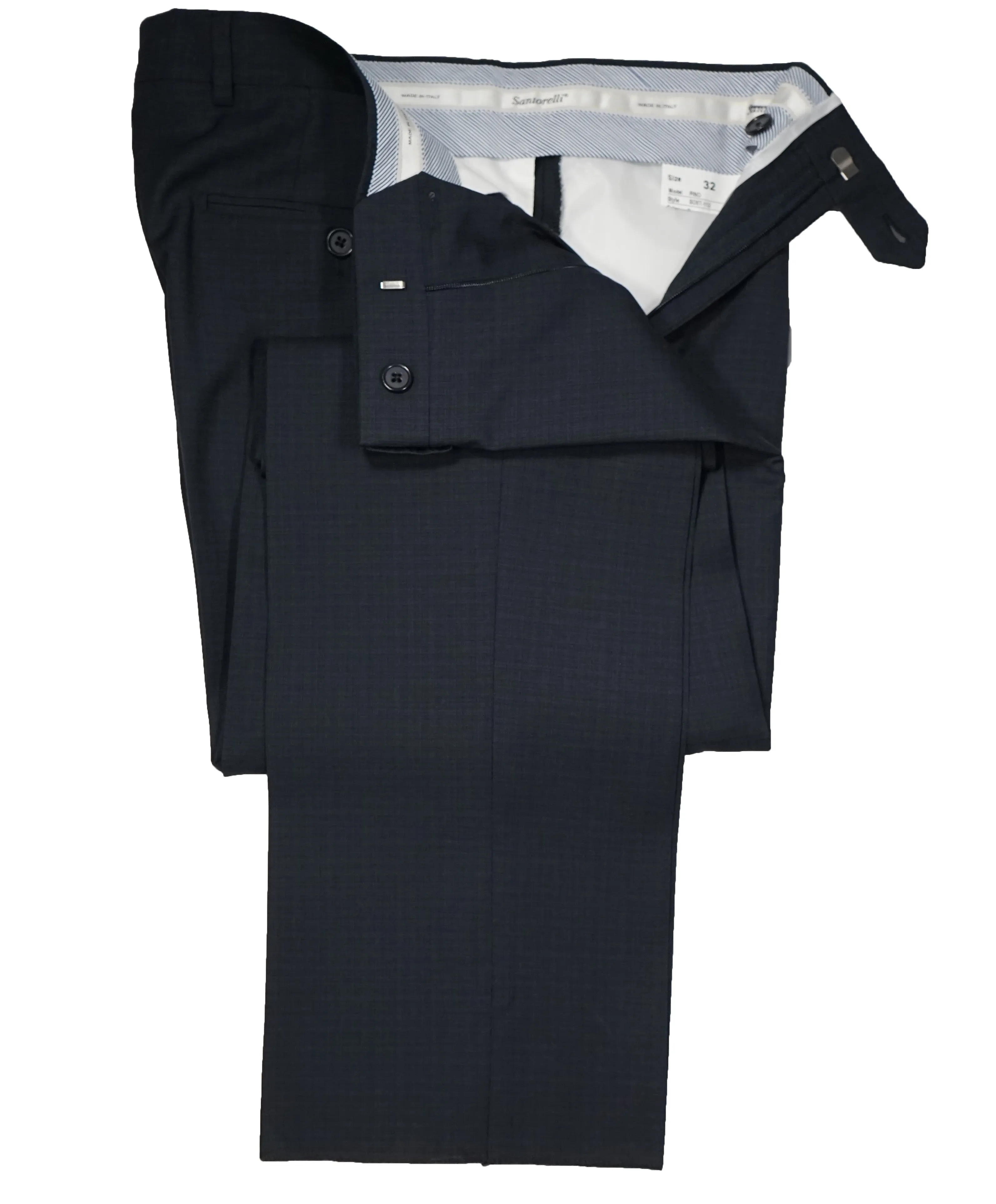 SANTORELLI - Made In Italy Blue Check Dress Pants - 32W