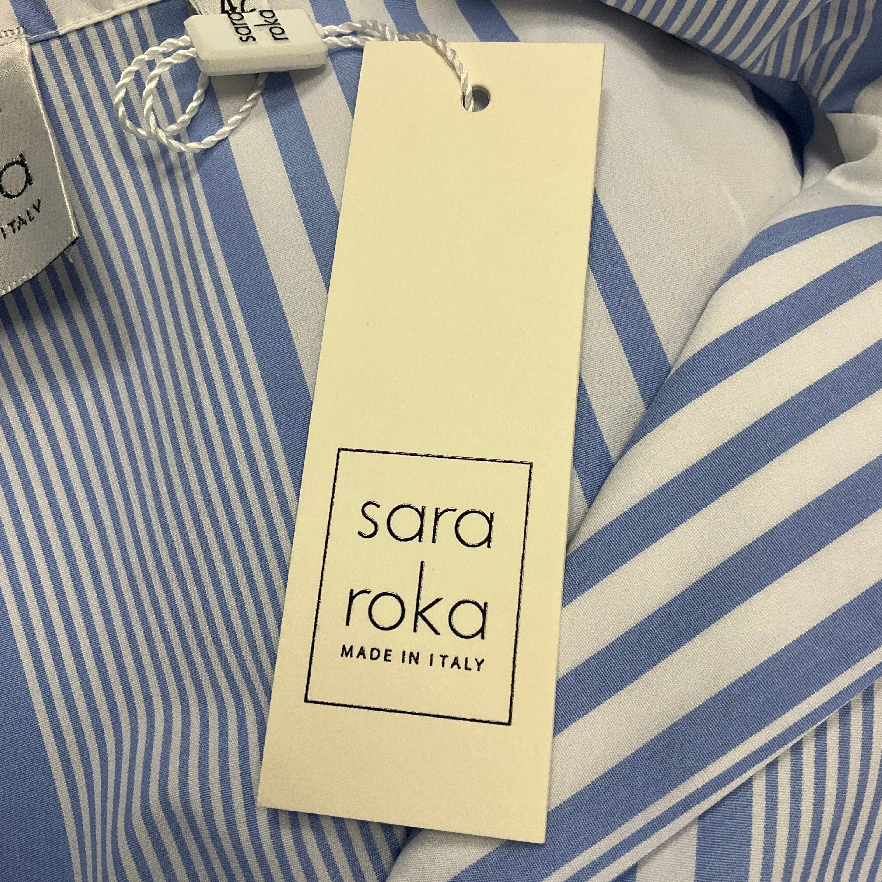 Sara Roka Blue / White 2021 Striped Eiko Midi Dress