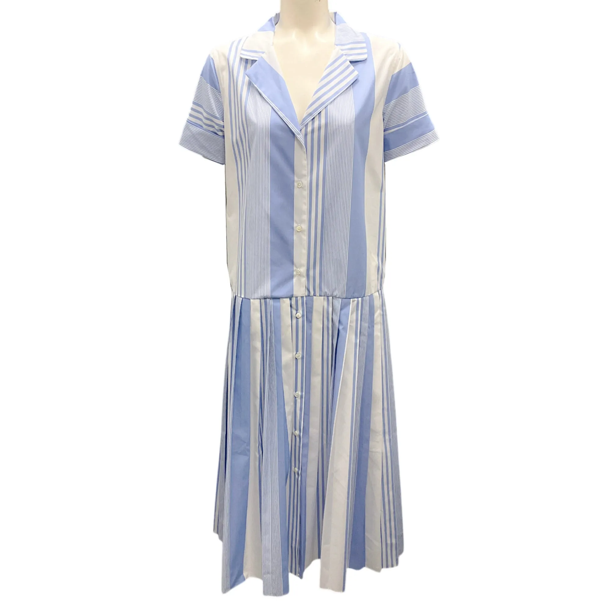 Sara Roka Blue / White 2021 Striped Eiko Midi Dress