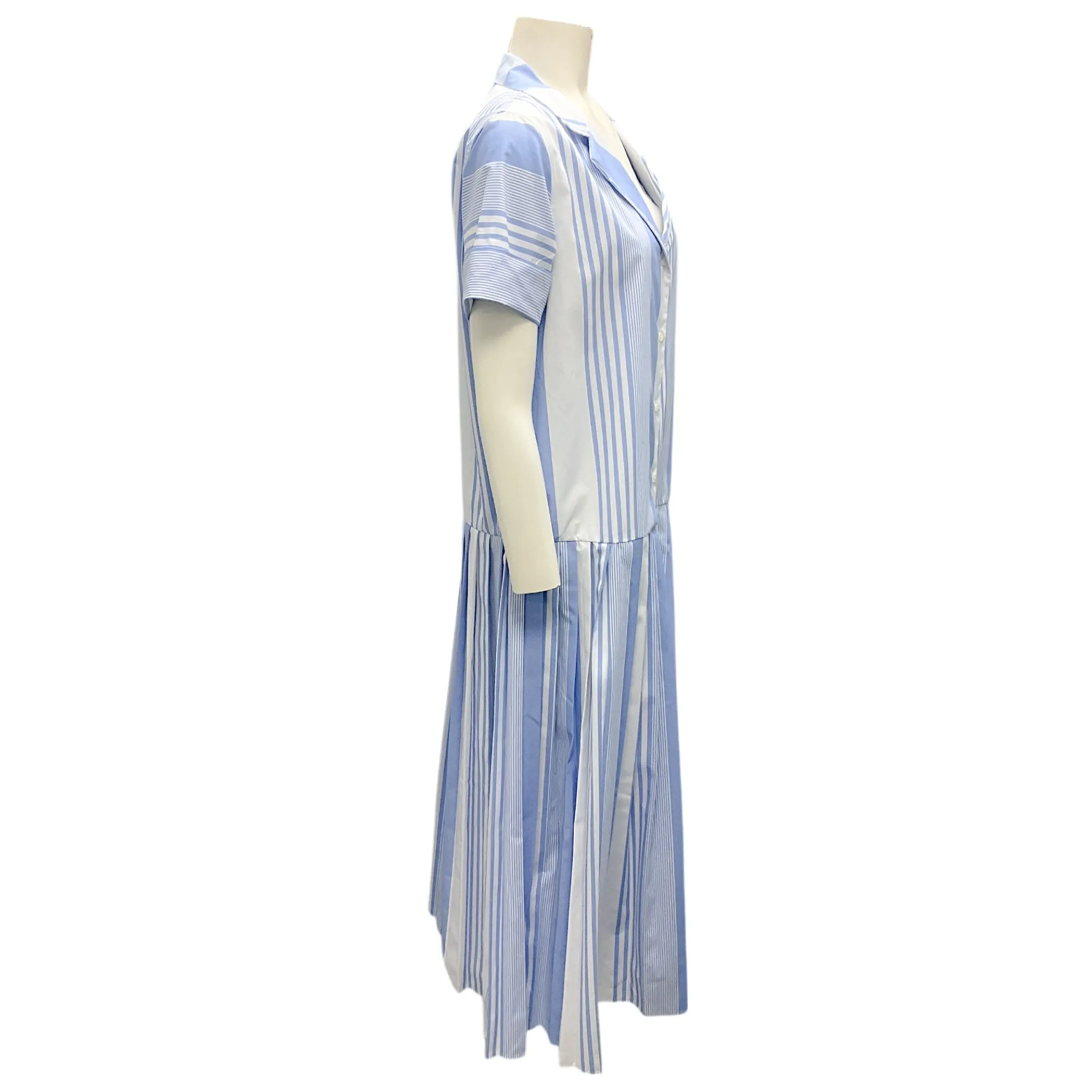 Sara Roka Blue / White 2021 Striped Eiko Midi Dress