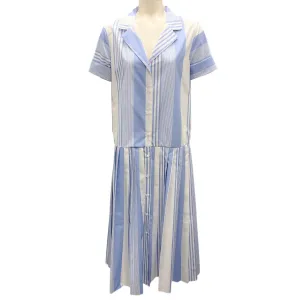 Sara Roka Blue / White 2021 Striped Eiko Midi Dress