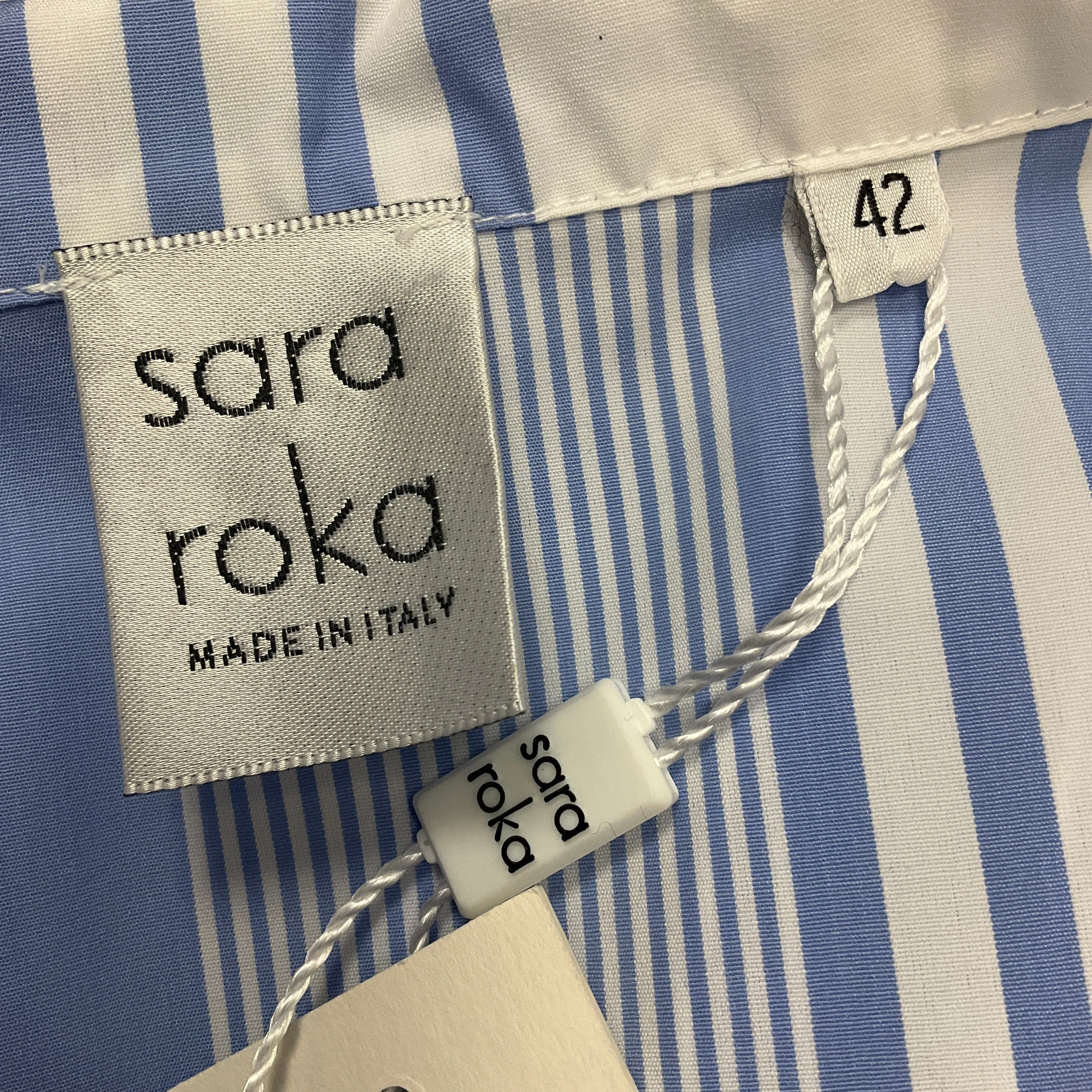 Sara Roka Blue / White 2021 Striped Eiko Midi Dress
