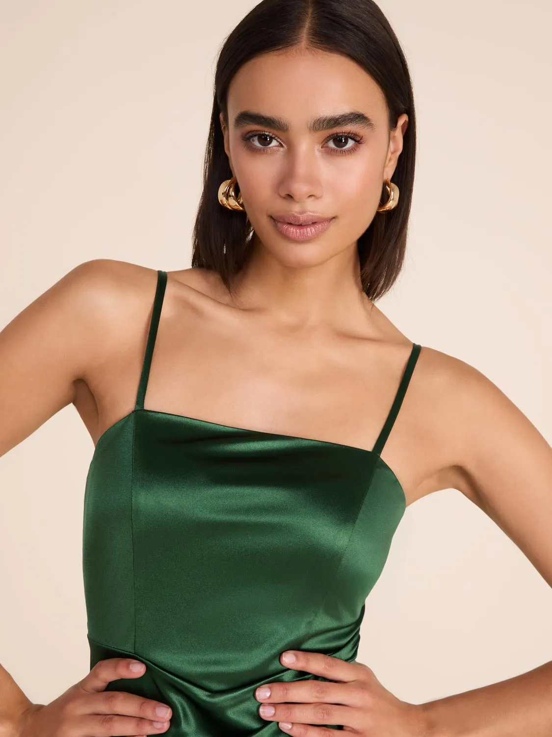 Satin Gown With Slit