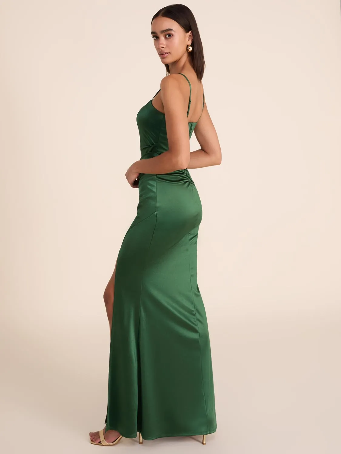 Satin Gown With Slit