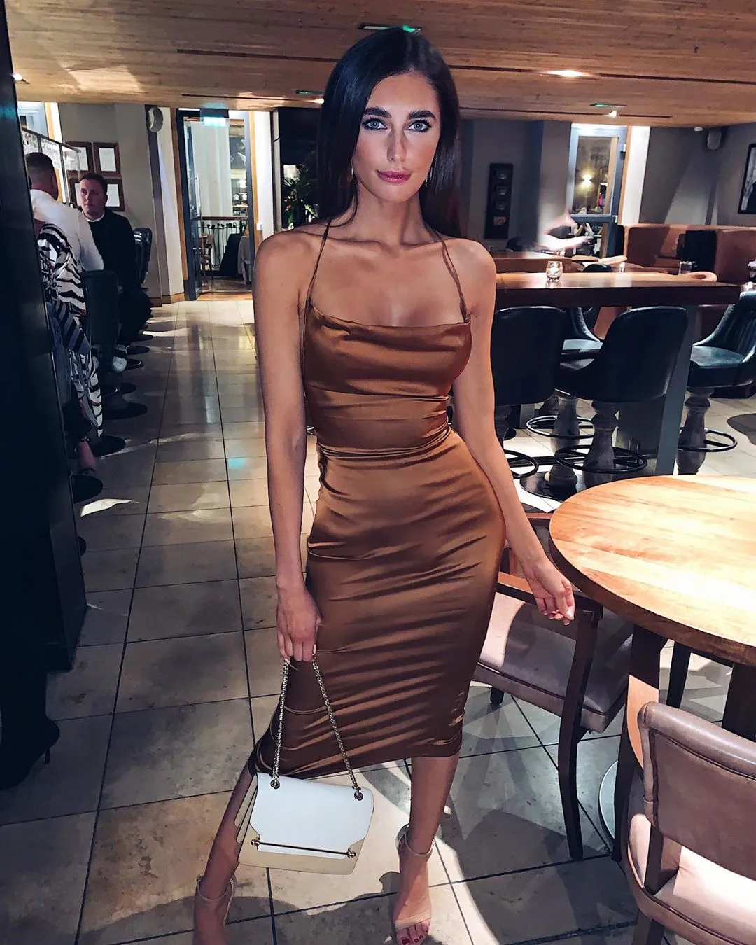 Satin lace up 2020 summer women bodycon