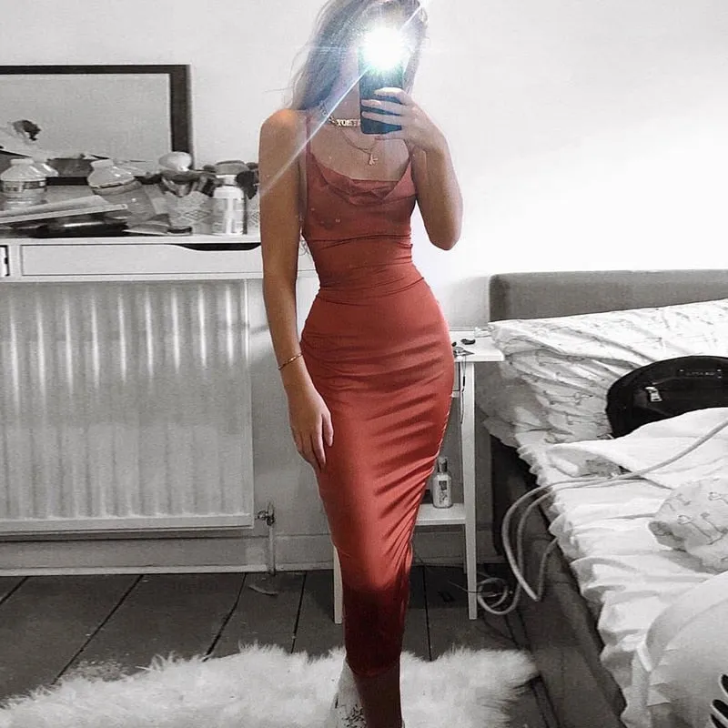 Satin lace up 2020 summer women bodycon