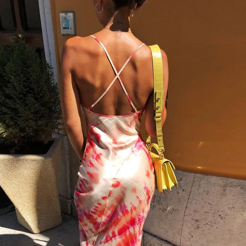 Satin lace up 2020 summer women bodycon