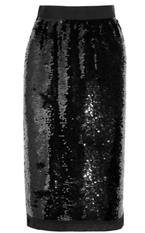 Sequin-Embellished Pencil Skirt