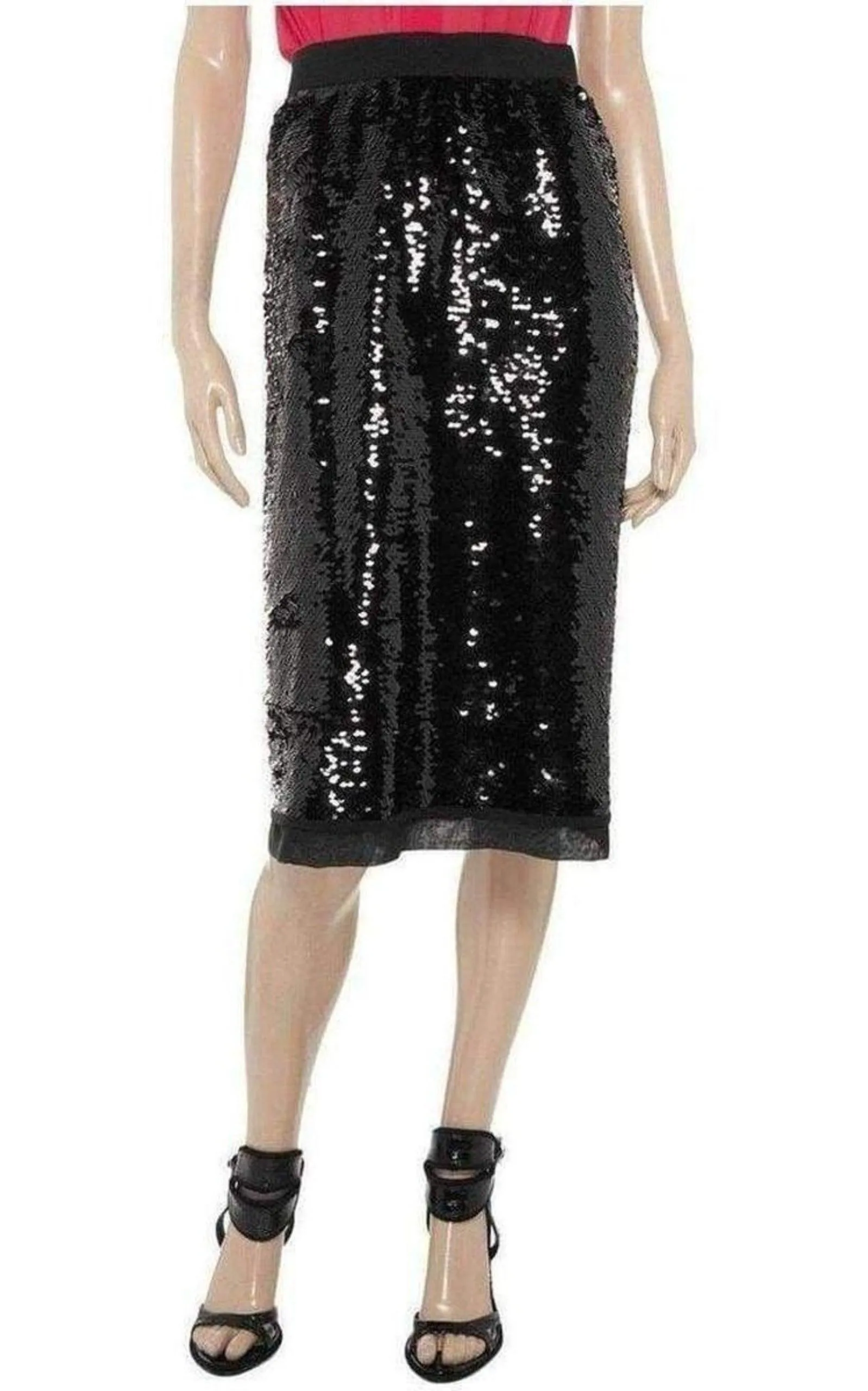 Sequin-Embellished Pencil Skirt