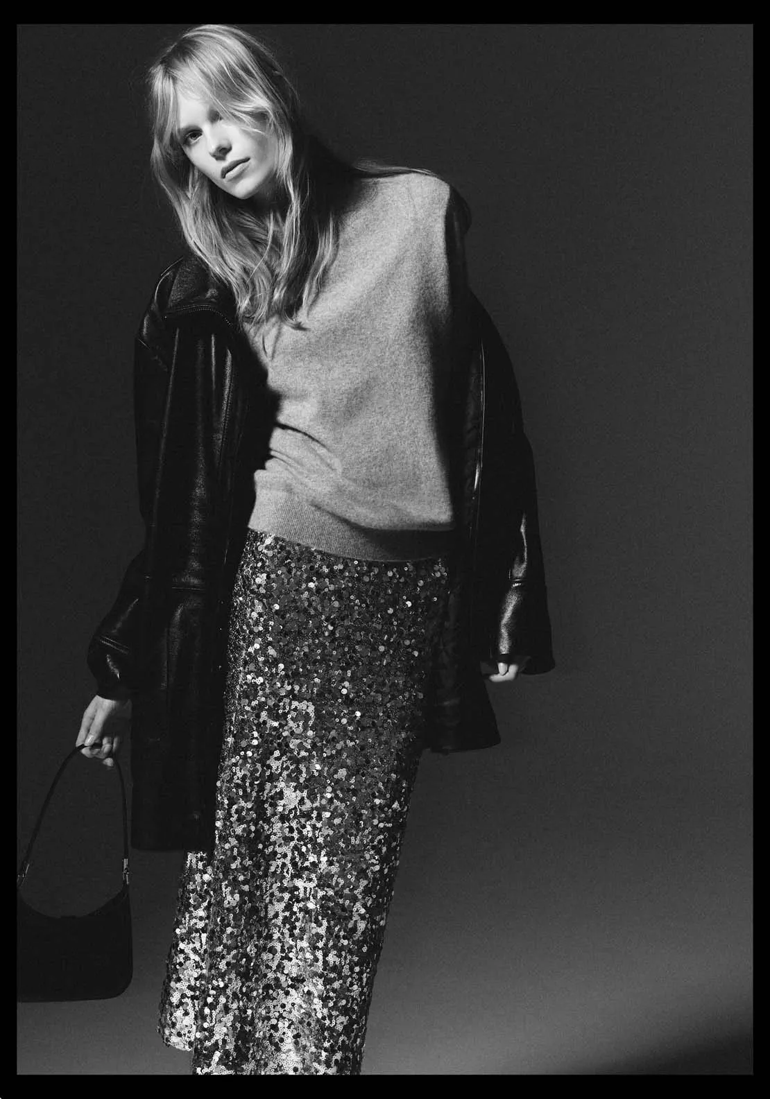 Sequin midi skirt - Grey