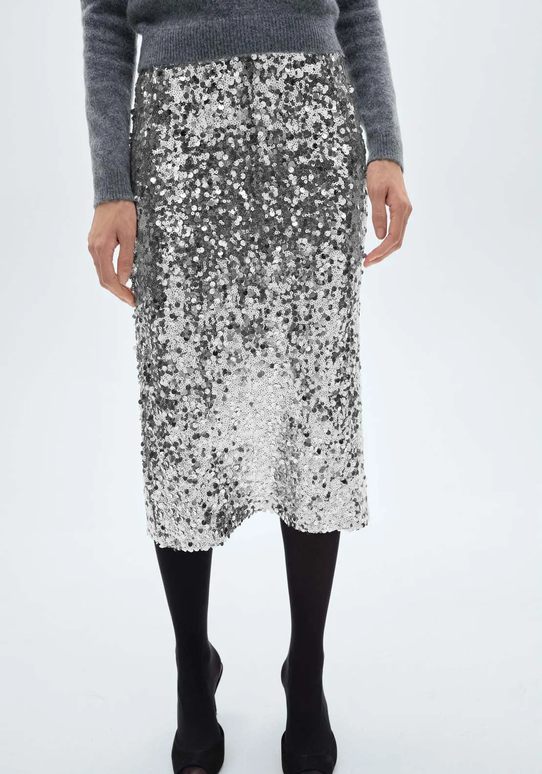 Sequin midi skirt - Grey