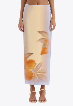 Serene Floral Print Midi Skirt