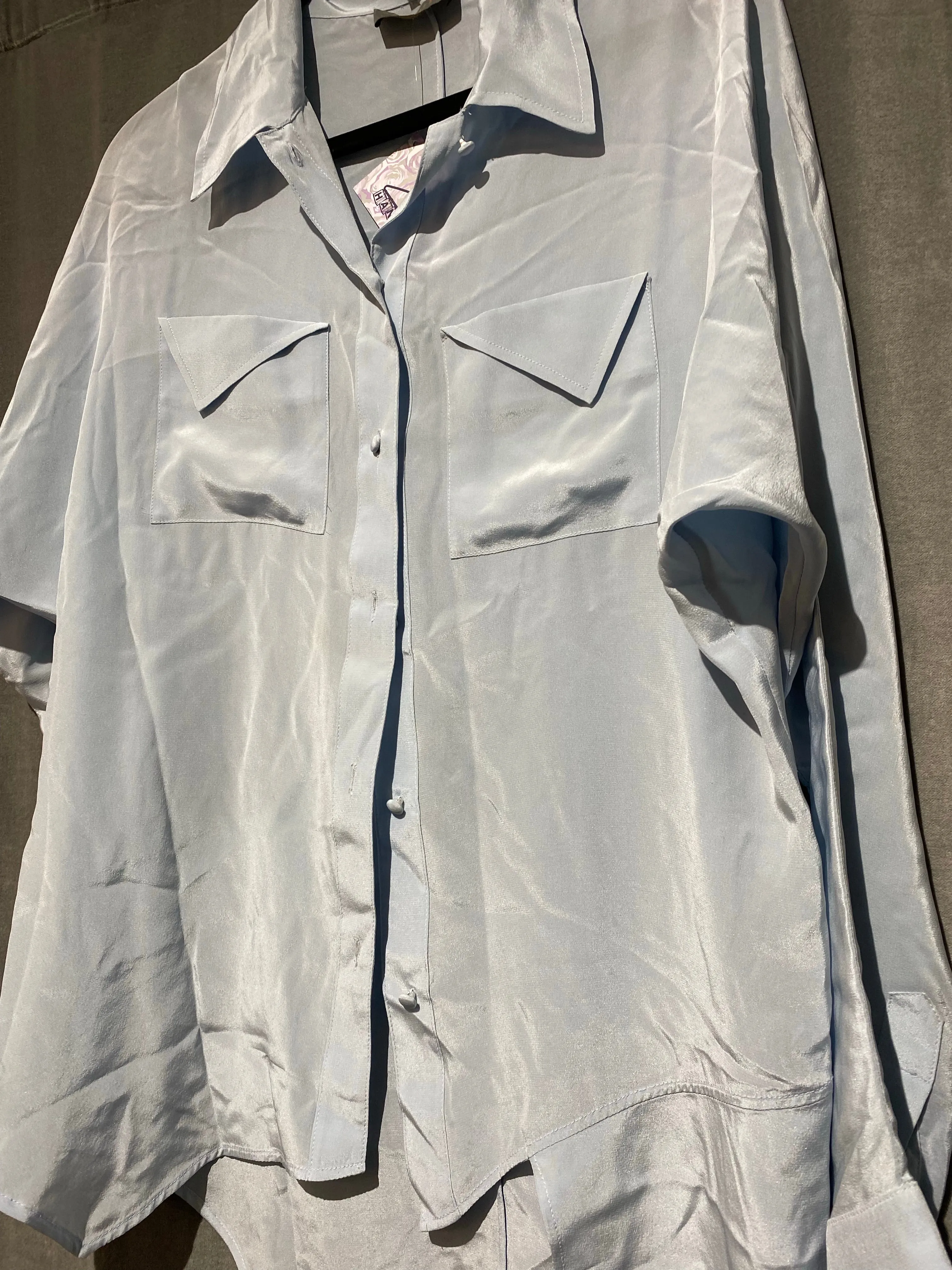 Shari's Place Alex & Eli Light Blue Button Down Blouse