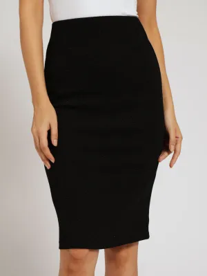 Shimmer Pencil Skirt - Black
