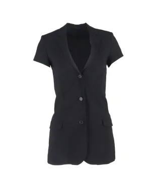 Short Sleeve Wool Blazer