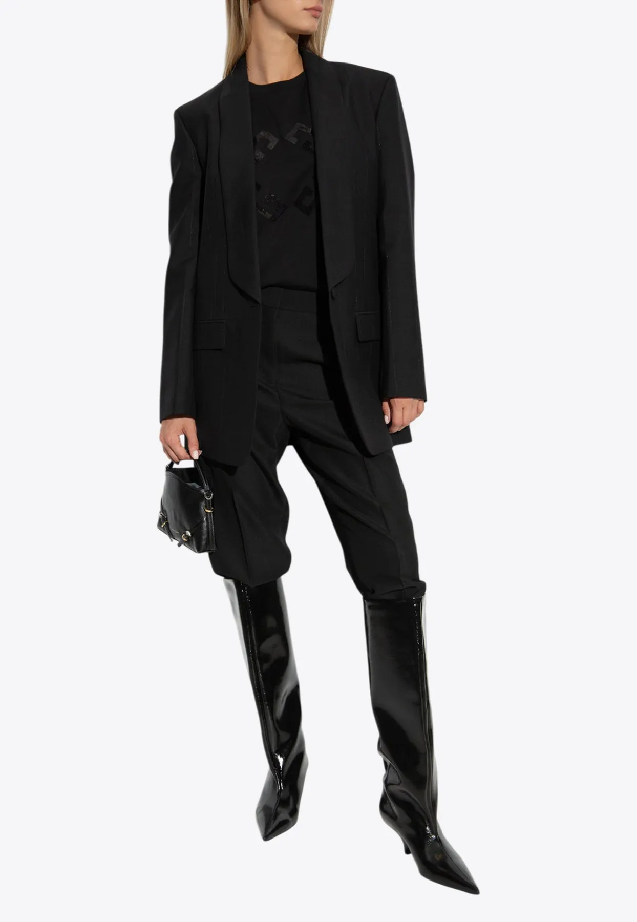 Single-Breasted Blazer with Shawl Collar