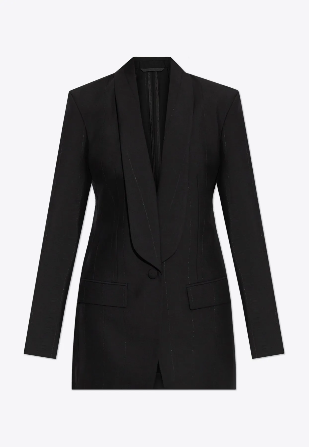 Single-Breasted Blazer with Shawl Collar