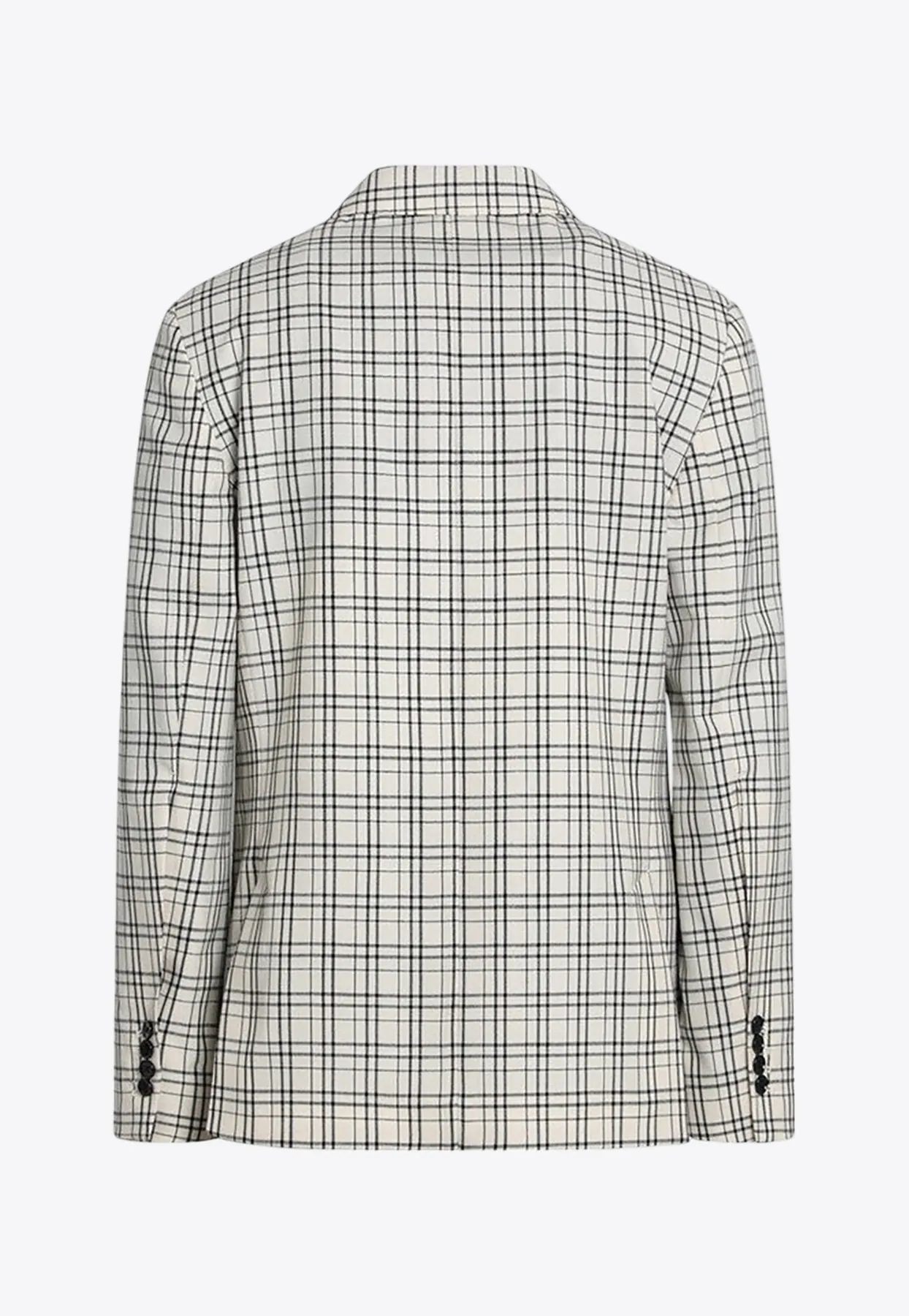 Single-Breasted Check Blazer
