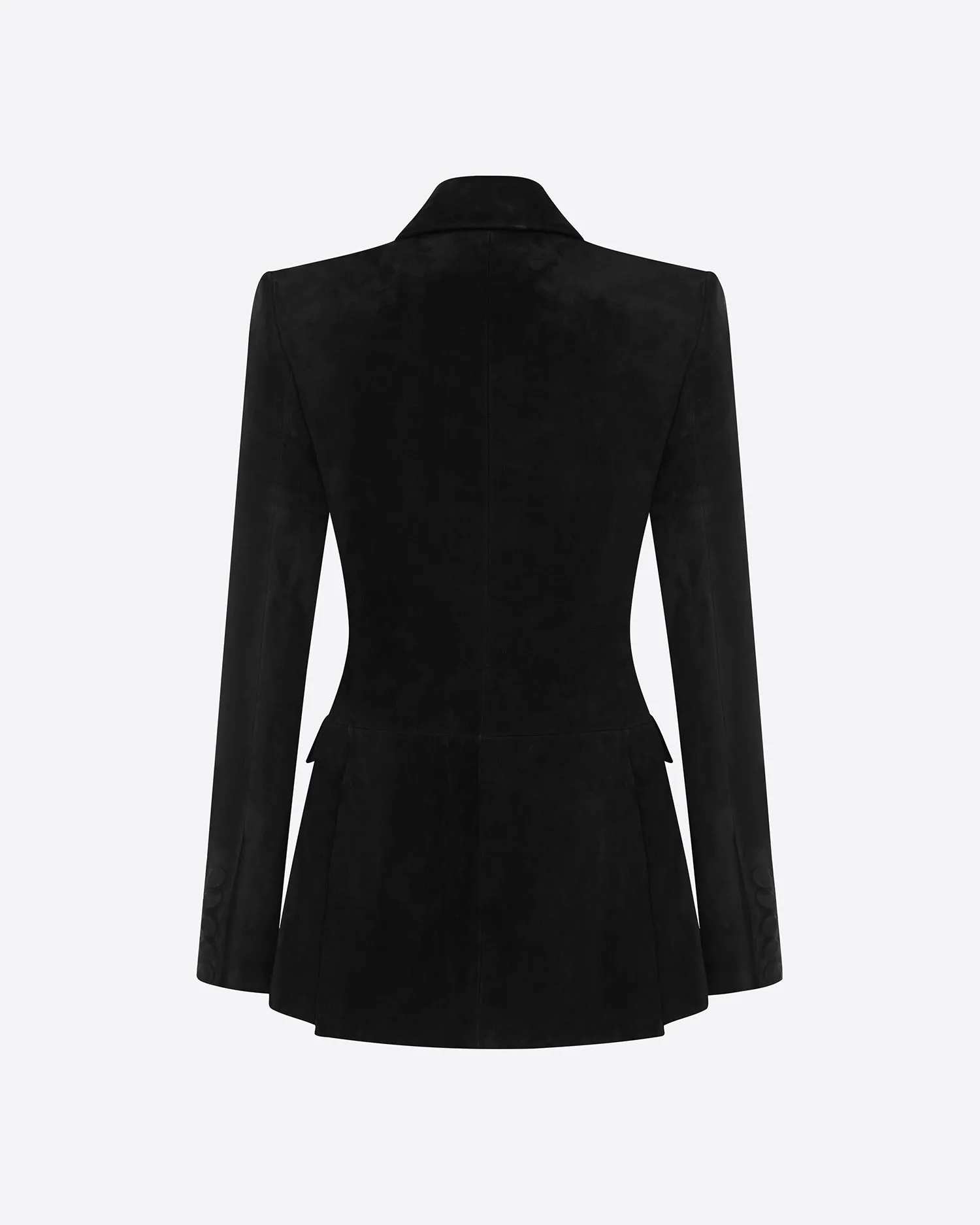 Single Breasted Fitted Blazer in Suede