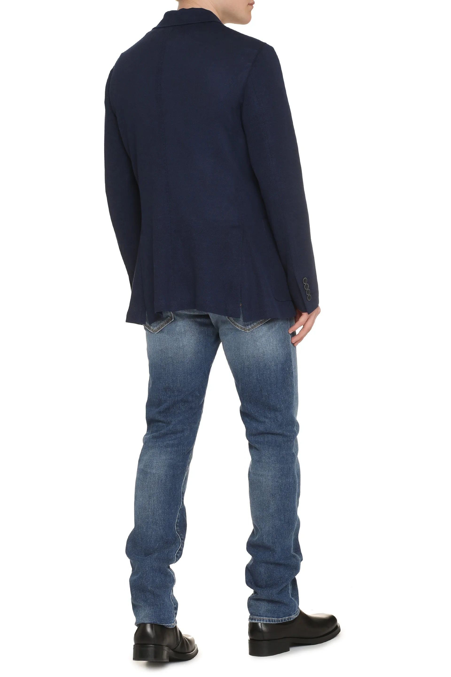 Single-breasted knit blazer
