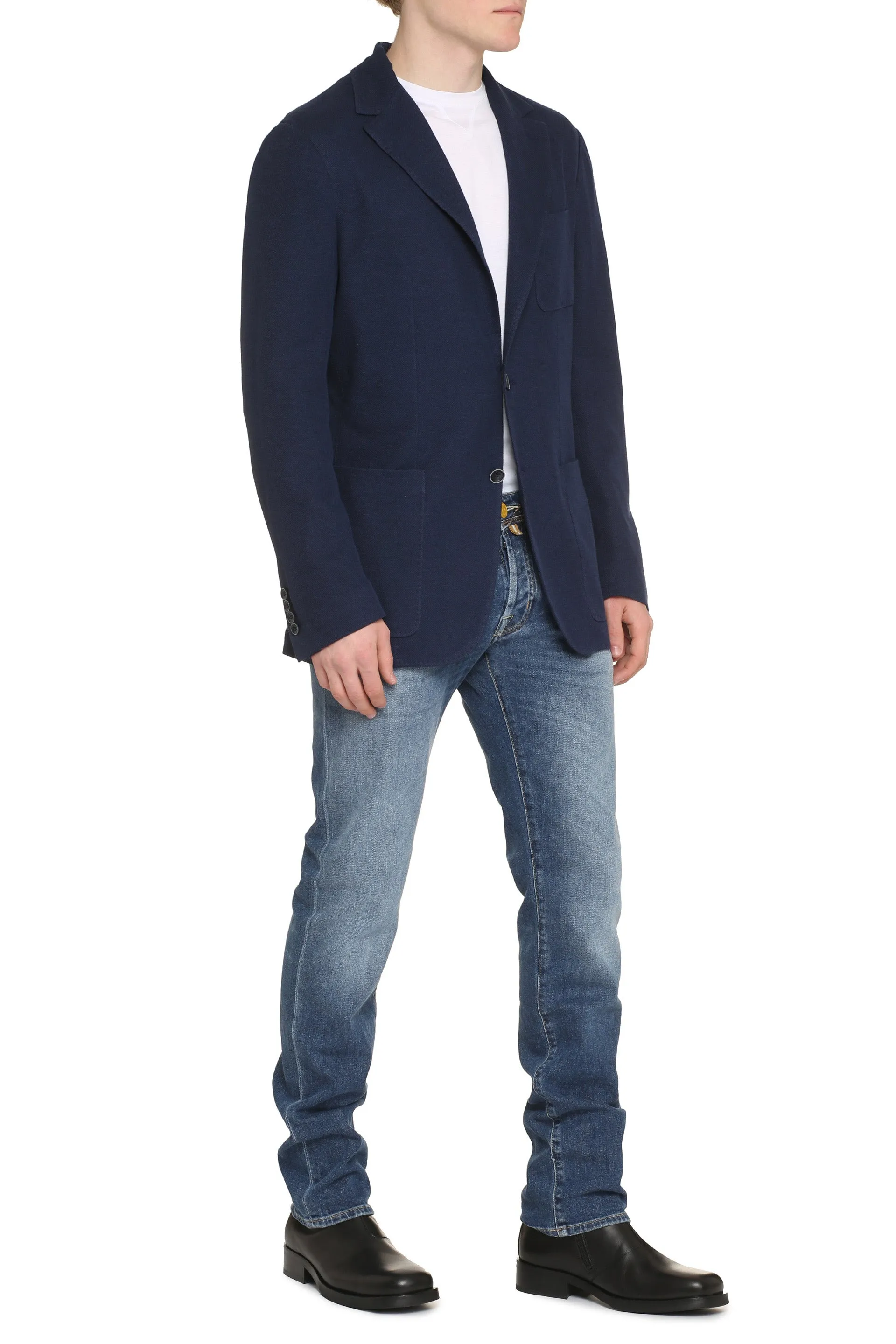 Single-breasted knit blazer