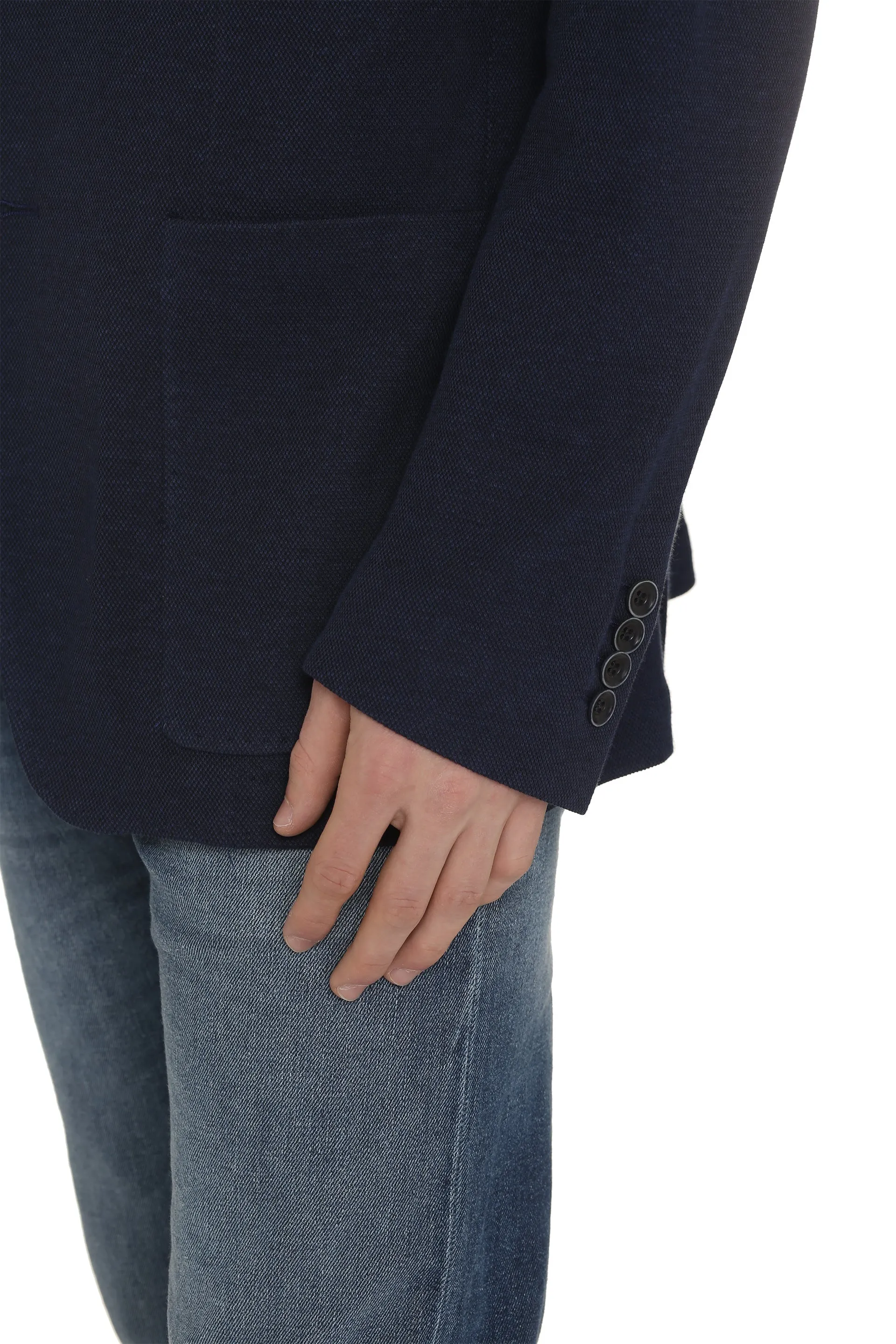 Single-breasted knit blazer
