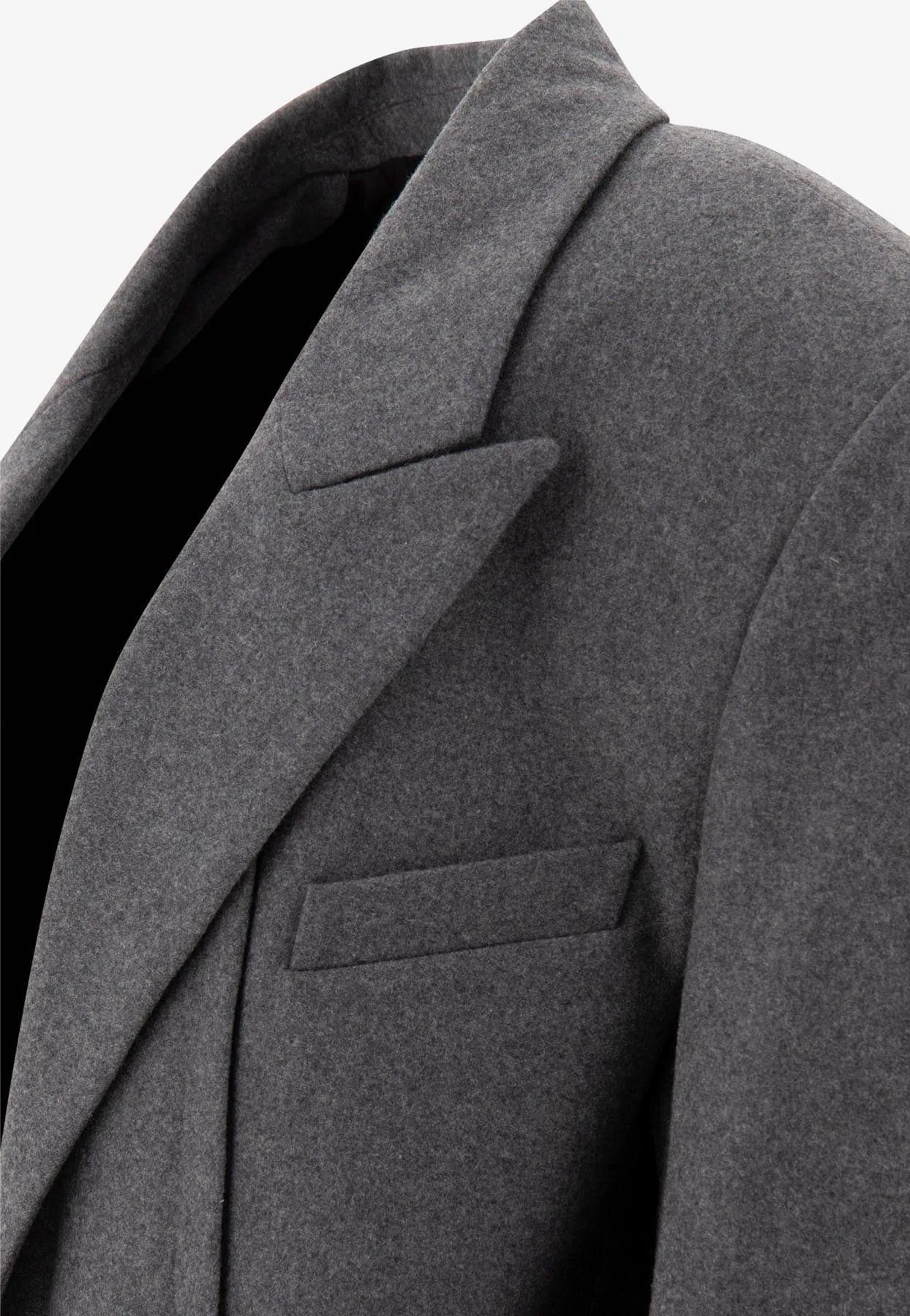 Single-Breasted Oversized Wool Blazer