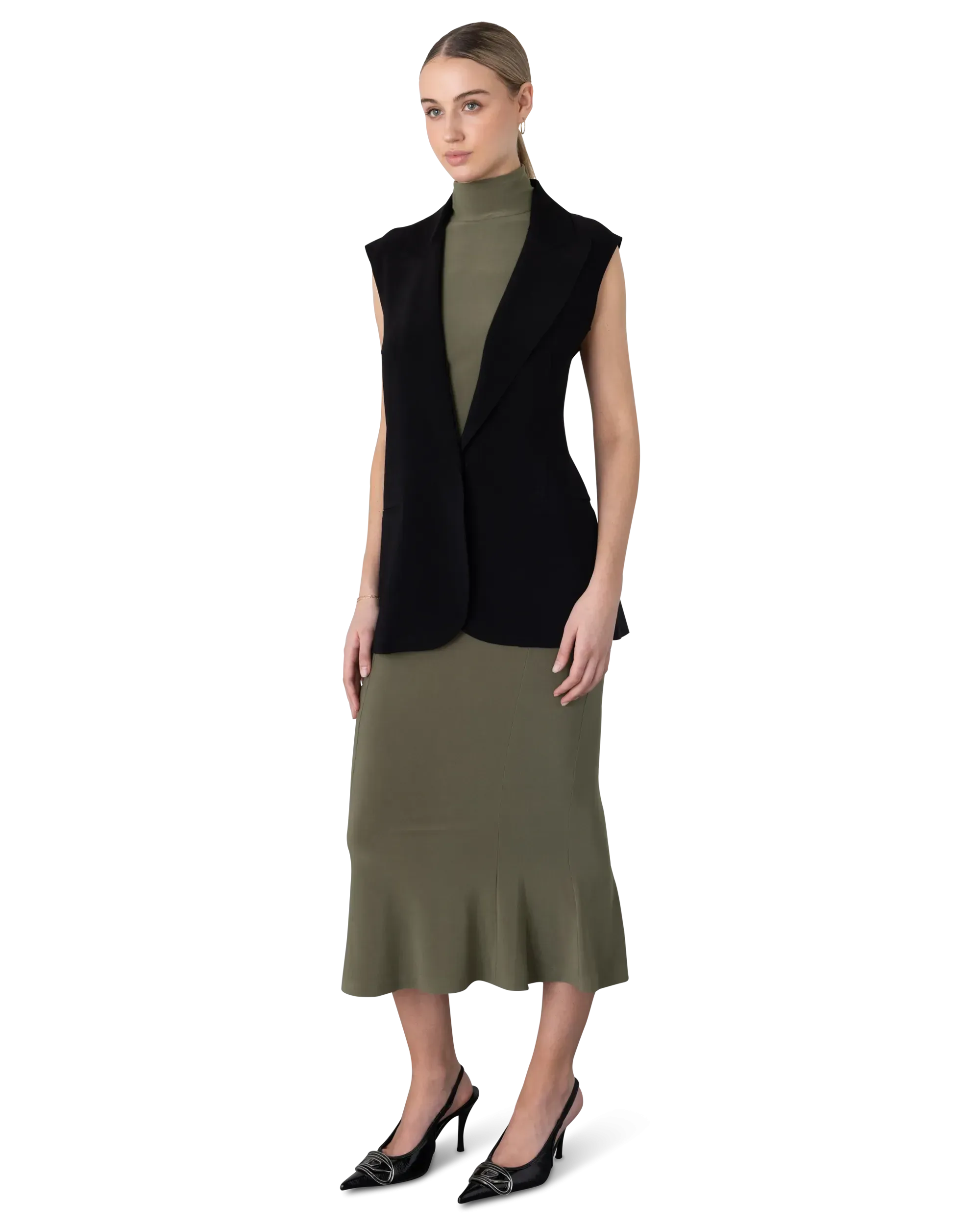 Single Breasted Sleeveless Jacket