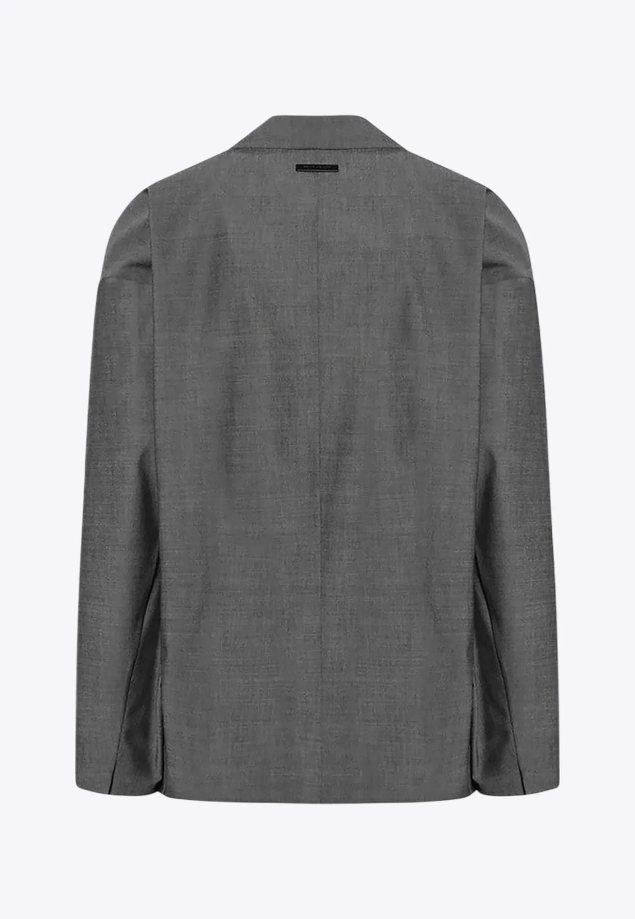 Single-Breasted Wool Blend Blazer