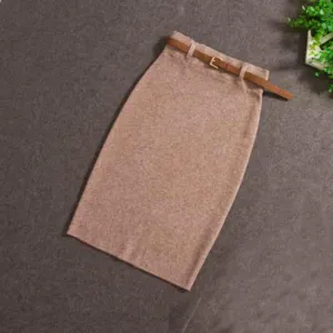 Skirts Casual Women High Waist Knee-length Knitted Elegant slim Long Pencil Skirts 850J 25