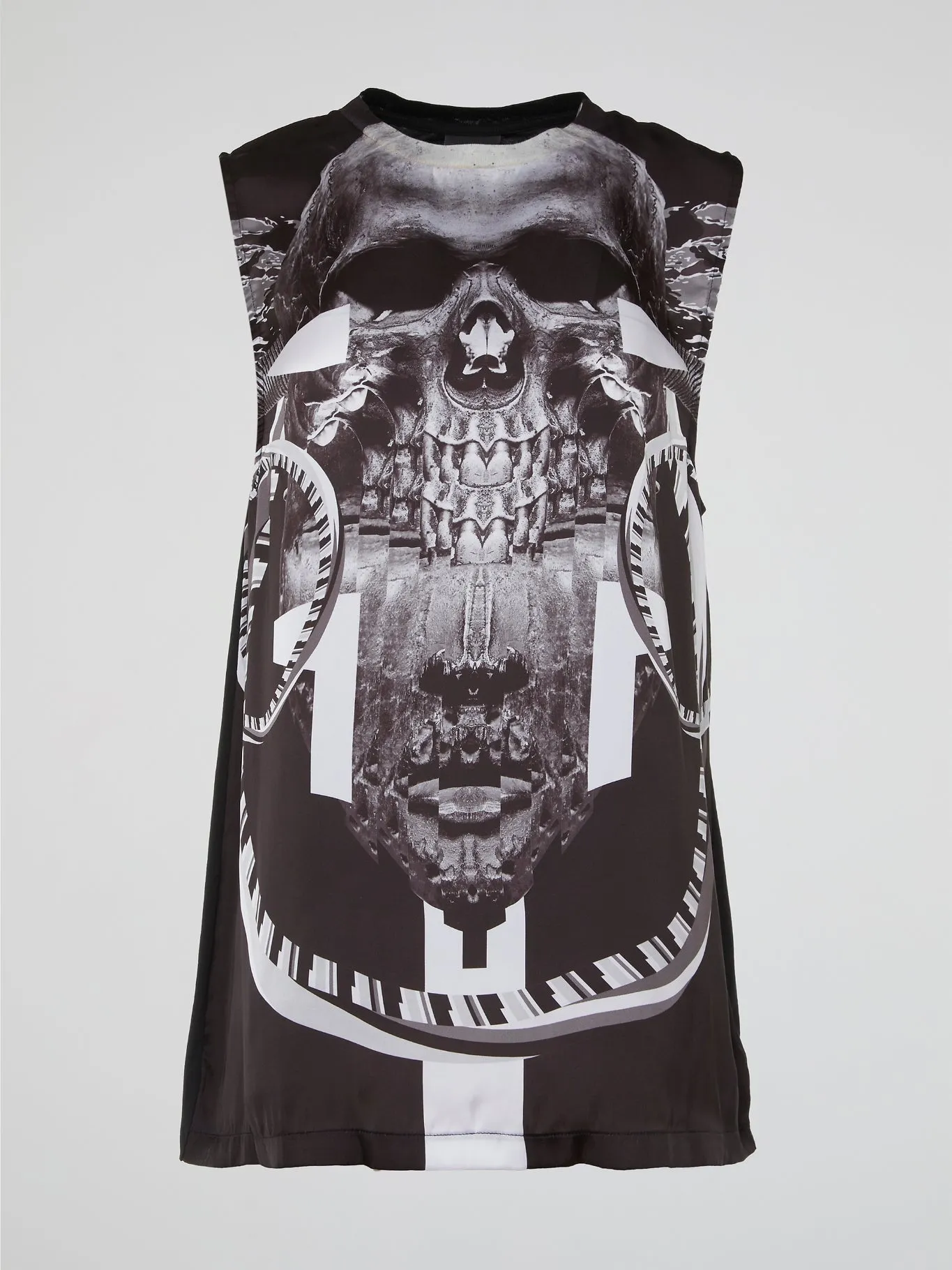 Skull Print Sleeveless Dress