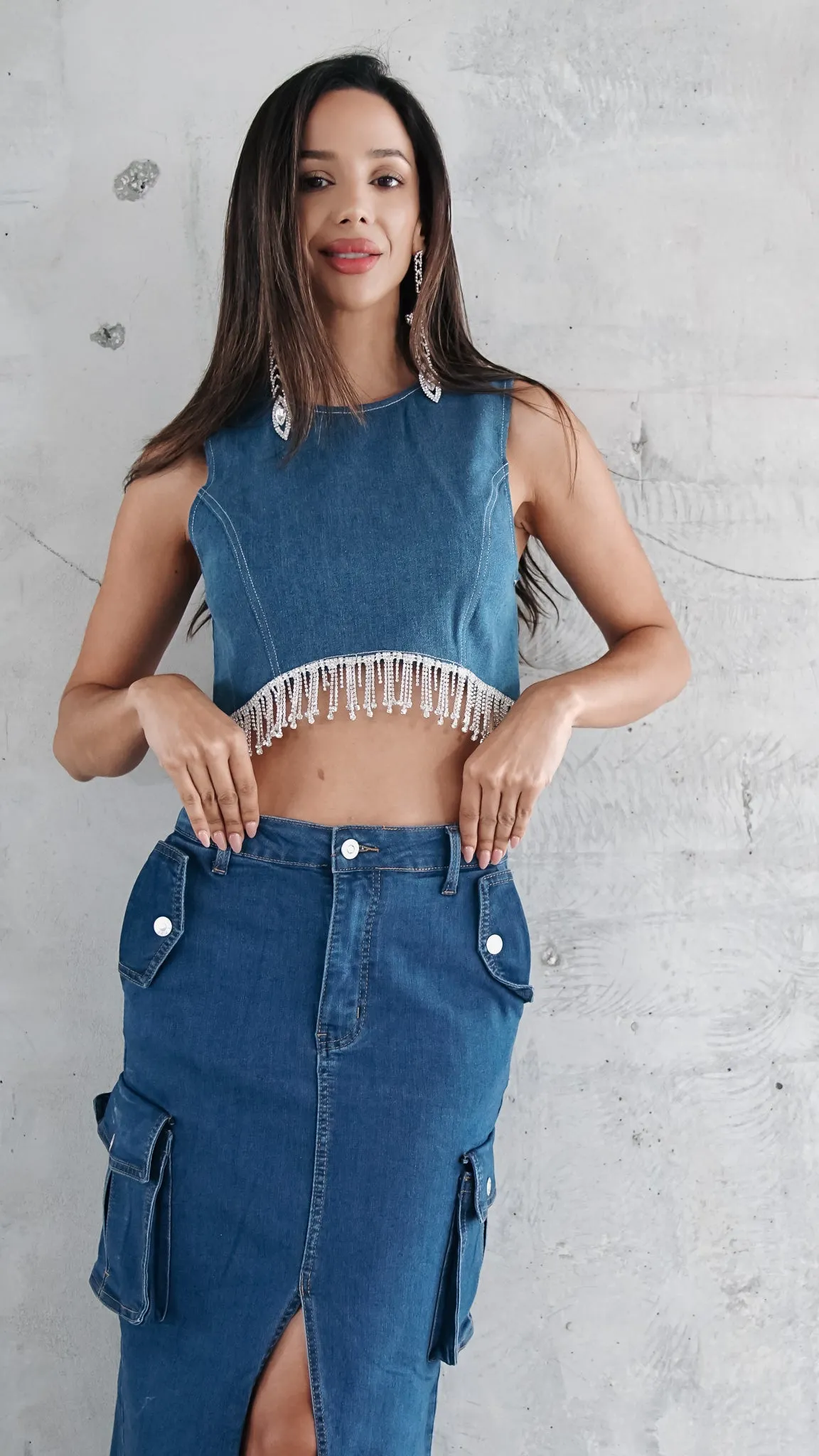 Skylar Denim Crop Top