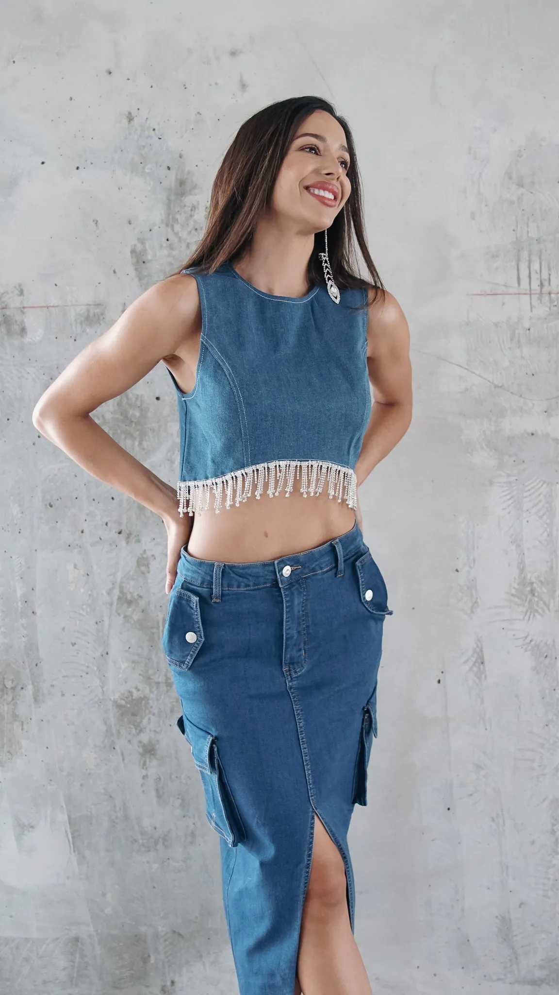 Skylar Denim Crop Top