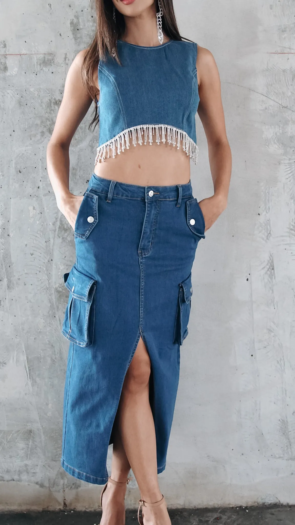 Skylar Denim Crop Top