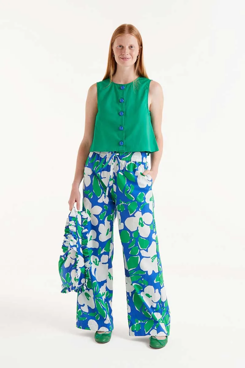 Sleeveless Button-Front Top