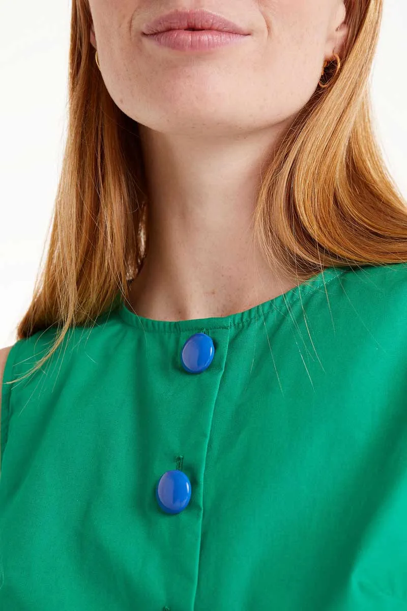 Sleeveless Button-Front Top