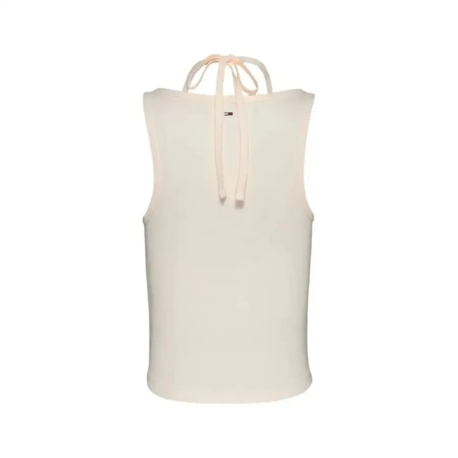 Sleeveless Cream Colored Top With Tie Straps