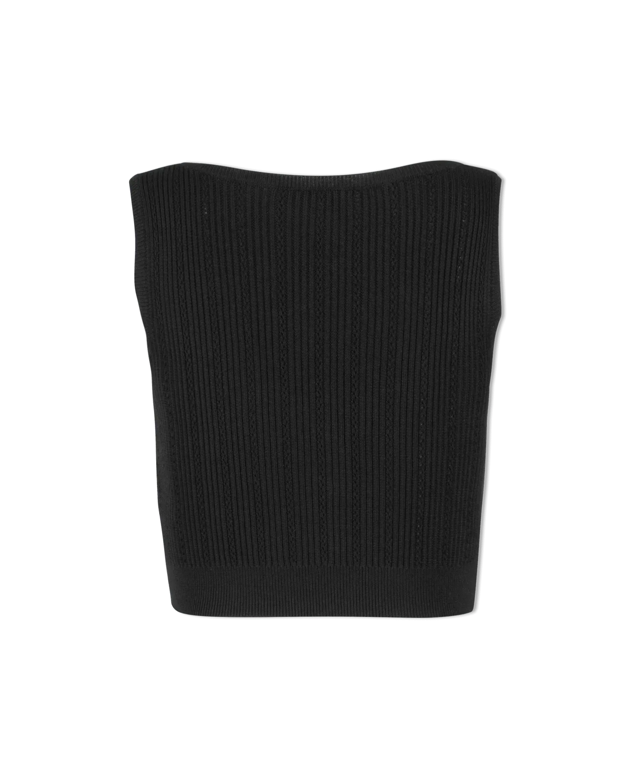Sleeveless Cropped 3 Button Knit Top