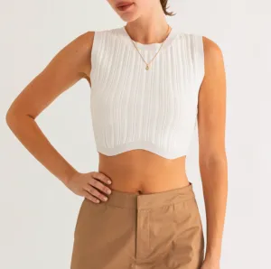 Sleeveless Ribbed Crop Top