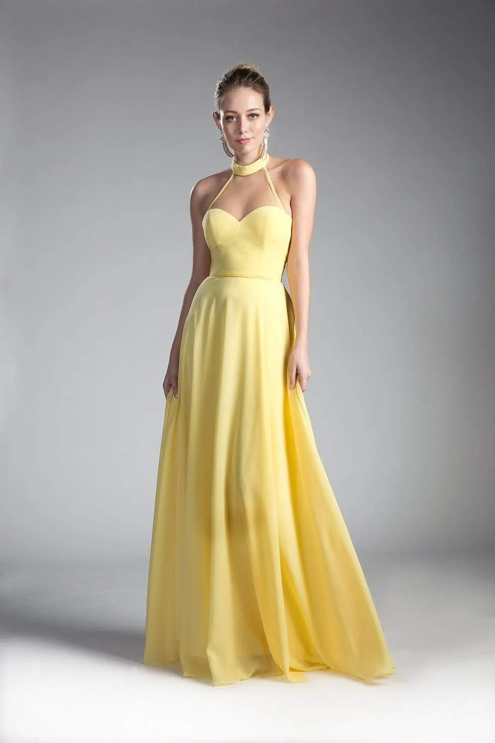 Sleeveless Sleek Halter A-line Dress