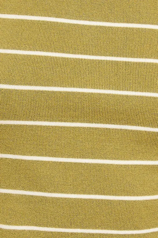 Sleeveless Stripe Sweater Crop Top