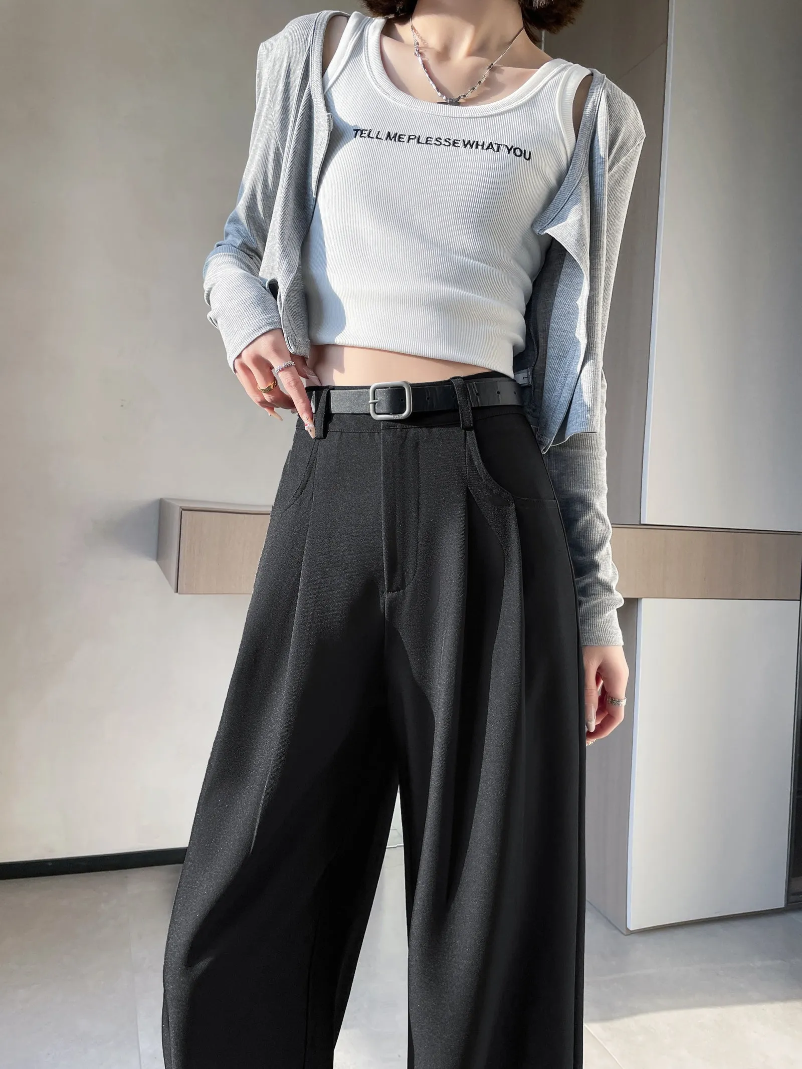 Slim Fit and Fashionable Pleated Pants for Women