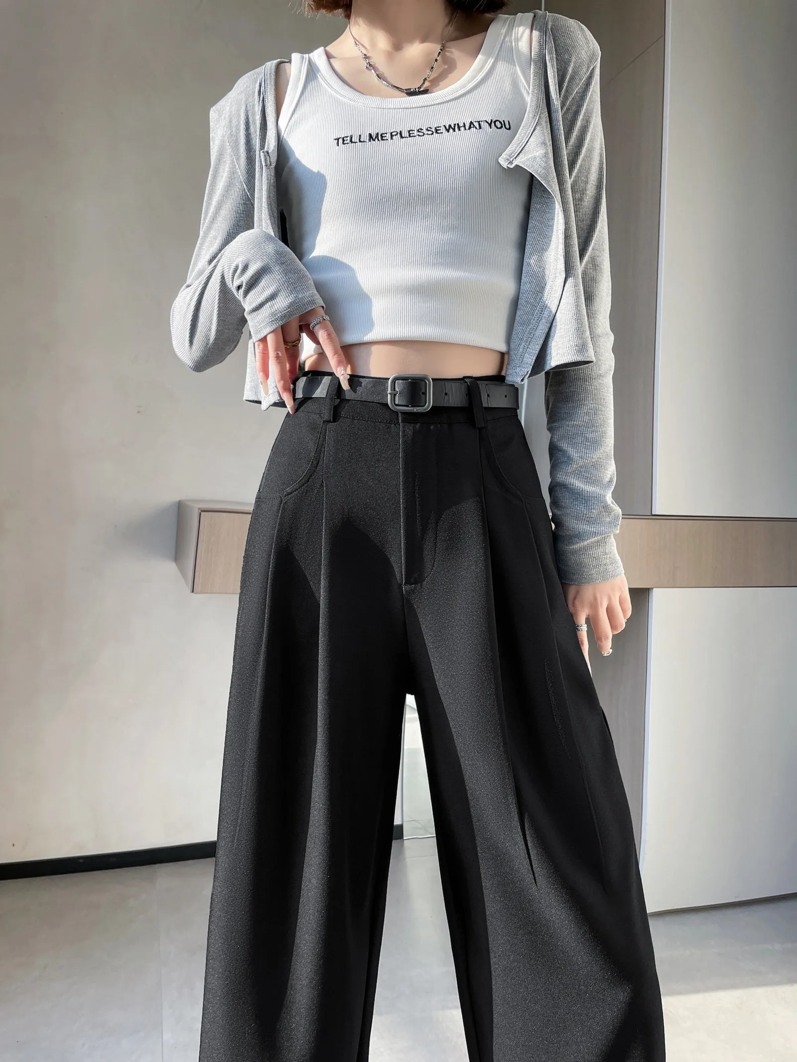 Slim Fit and Fashionable Pleated Pants for Women