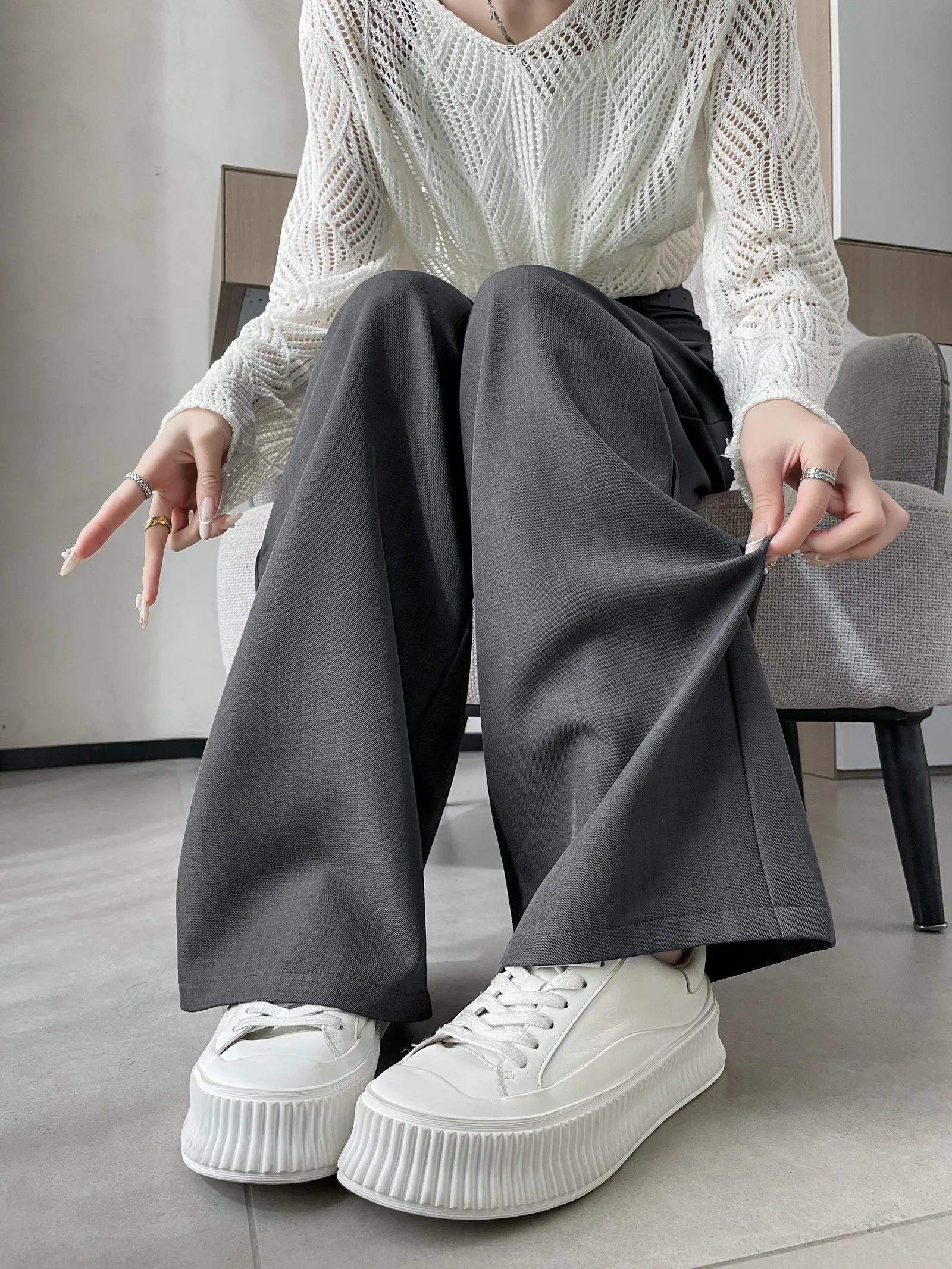 Slim Fit and Fashionable Pleated Pants for Women
