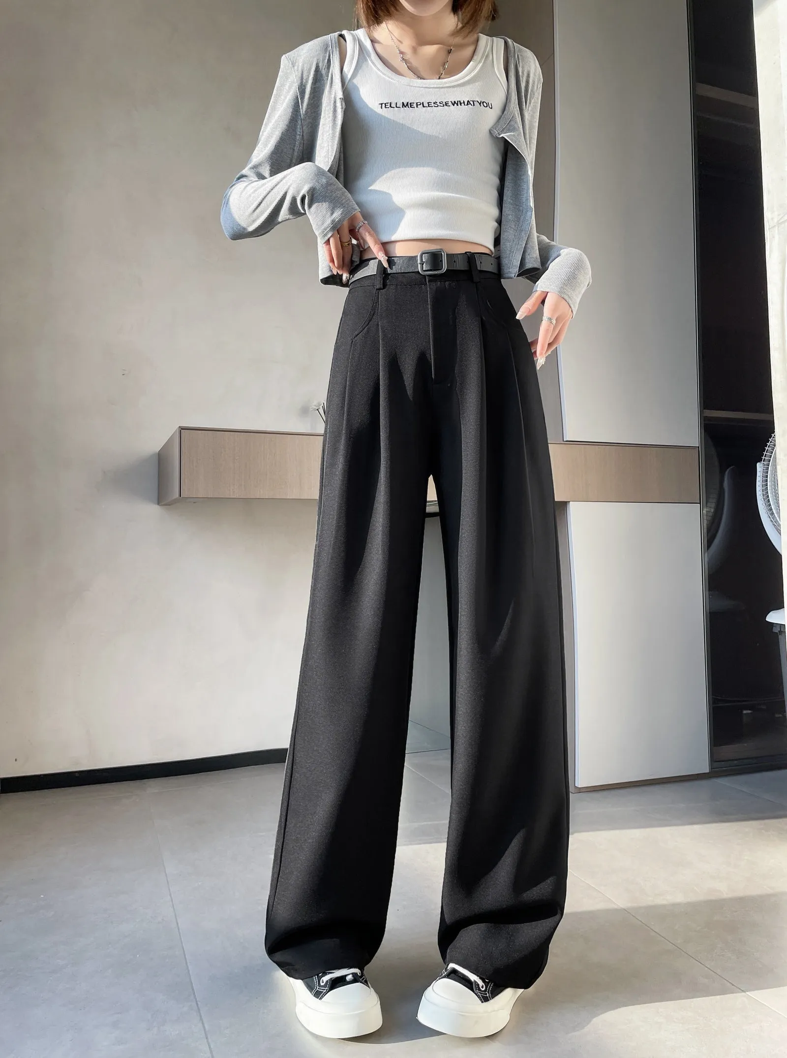Slim Fit and Fashionable Pleated Pants for Women