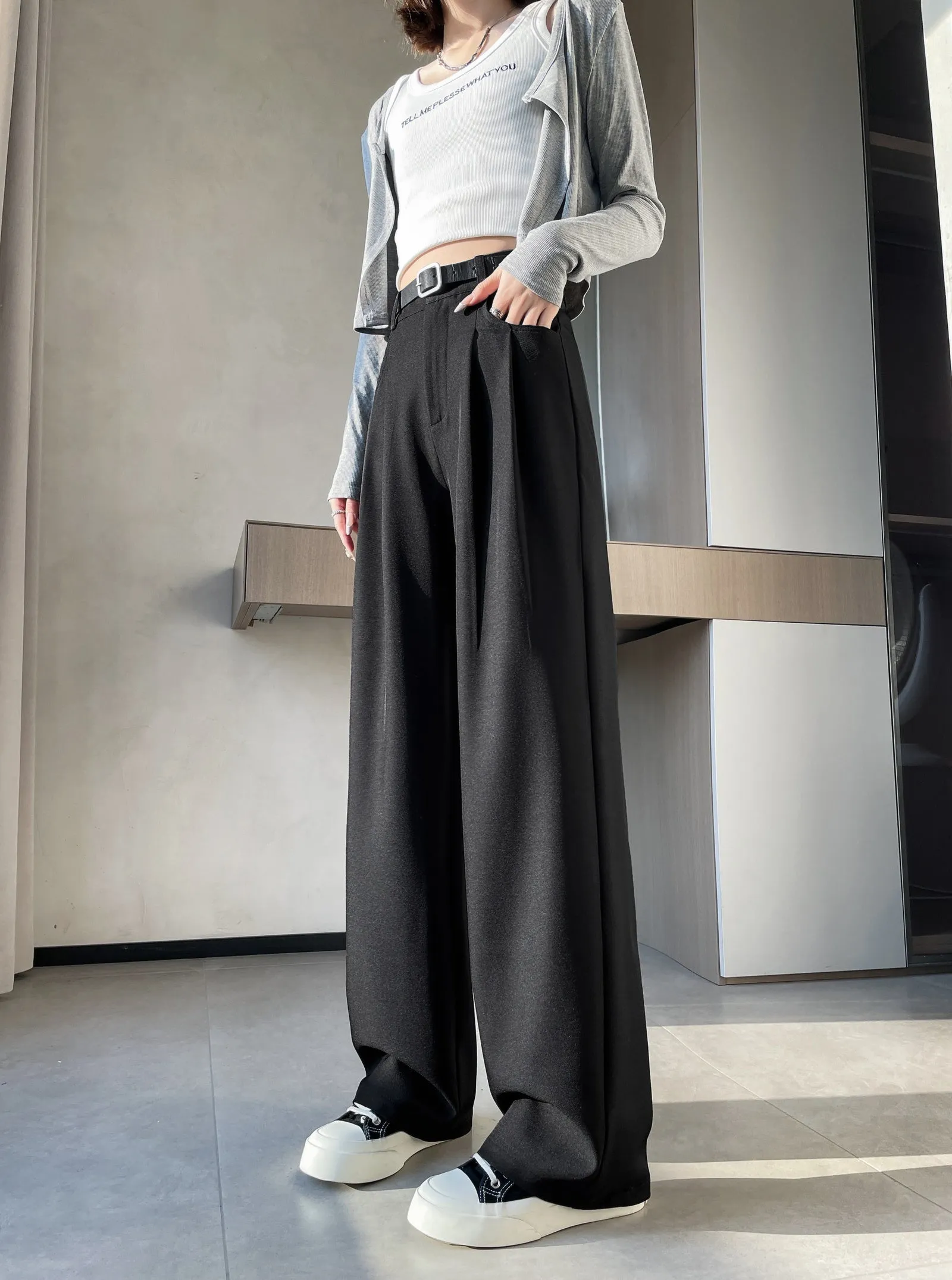 Slim Fit and Fashionable Pleated Pants for Women